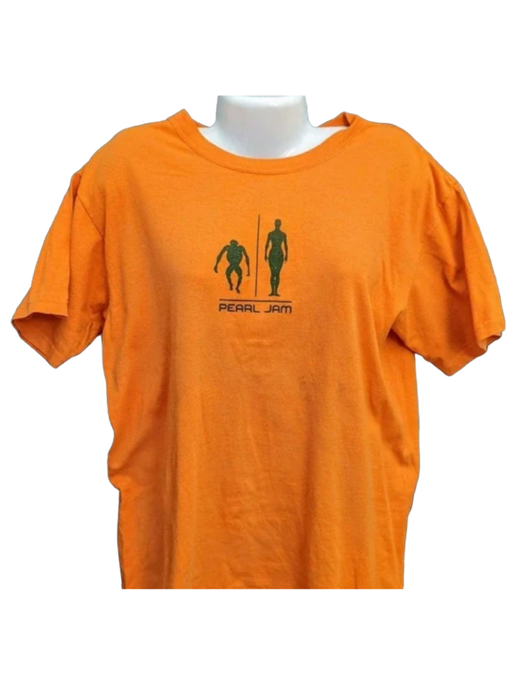 VTG 2000 Pearl Jam Orange Ape Man DNA Binaural Tour Tee Short Sleeve Shirt Y2K L